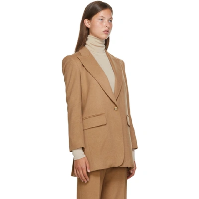 Shop Max Mara Beige Wool Eva Blazer In 001 Camel