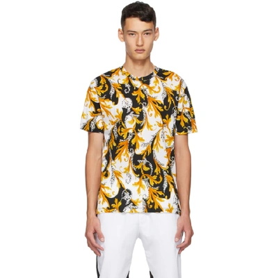 Shop Versace White And Gold Acanthus Taylor T-shirt In A7027 White