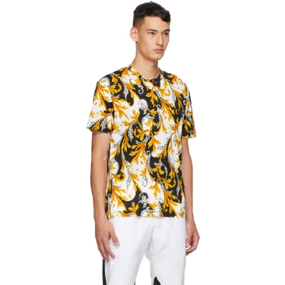 Shop Versace White And Gold Acanthus Taylor T-shirt In A7027 White