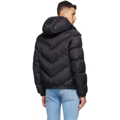 Shop Versace Black Down Quilted Jacket In A1008 Black