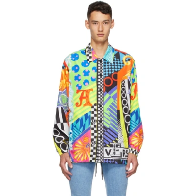 Shop Versace Multicolor Pop Temple Print Jacket