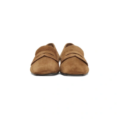 Shop Khaite Tan Suede Carlisle Loafers In 902 Caramel