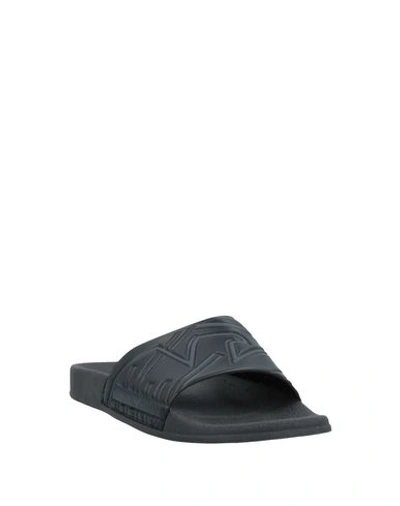 Shop Emporio Armani Slides And Slippers In Steel Grey