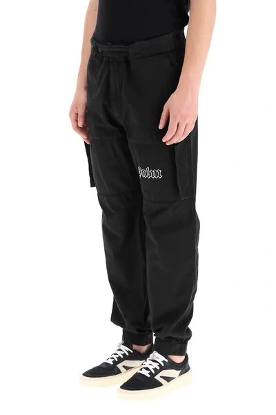 Shop Palm Angels Cargo Pants With Logo In Black