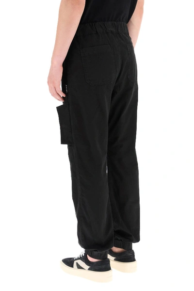 Shop Palm Angels Cargo Pants With Logo In Black