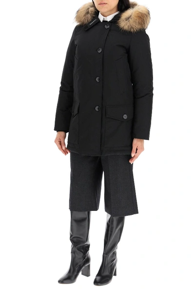 Shop Woolrich Arctic Parka With Murmasky Fur In Black