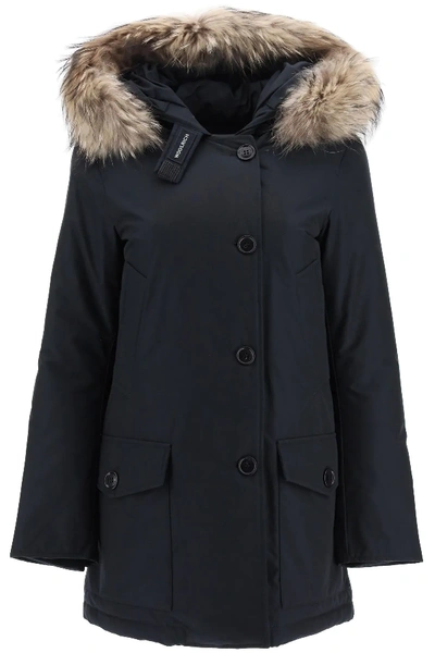 Shop Woolrich Arctic Parka With Murmasky Fur In Blue