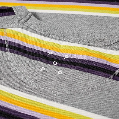 Shop Pop Trading Company Pop Trading Company Long Sleeve Striped Tee In Grey