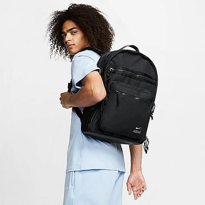 Shop Nike Utility Power Backpack In Black/black/enigma Stone