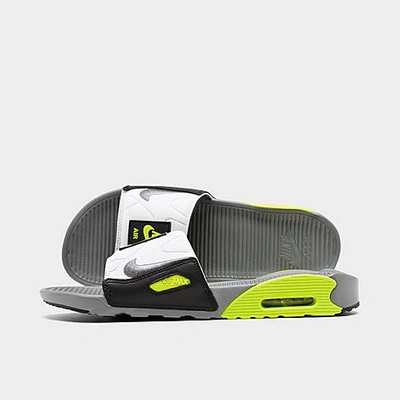 Shop Nike Men's Air Max 90 Slide Sandals In Smoke Grey/volt/black/smoke Grey