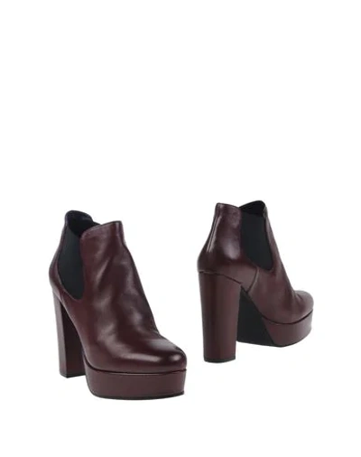 Shop Bruno Premi Ankle Boots In Maroon