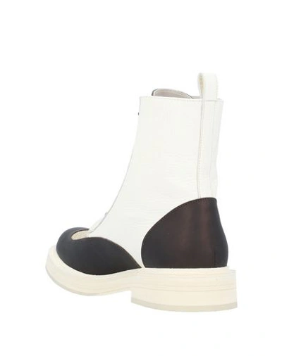 Shop Brunello Cucinelli Woman Ankle Boots White Size 8 Soft Leather, Textile Fibers