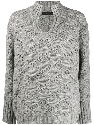 Shop Steffen Schraut Knitted Fleece Jumper In Grey