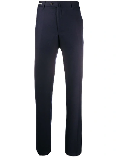 Shop Corneliani Straight-leg Tailored Trousers In Blue