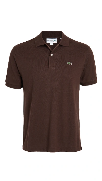 Lacoste Short Sleeve Polo In Earthy Brown | ModeSens