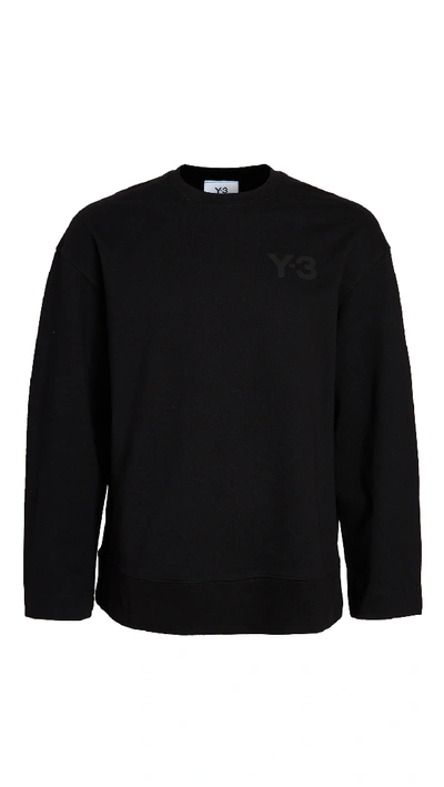 Shop Y-3 Logo Crew Neck Sweatshirt In Black