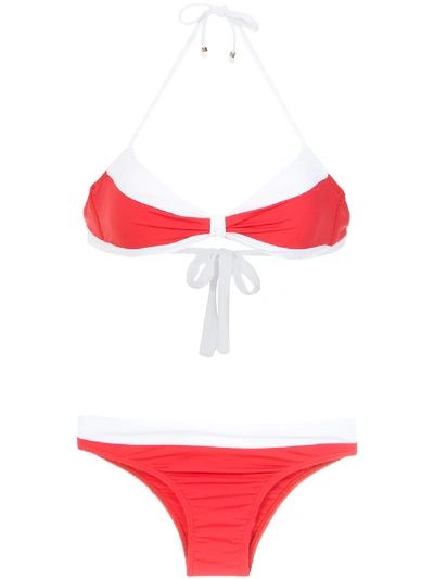 Shop Amir Slama Halterneck Bikini Set In Red