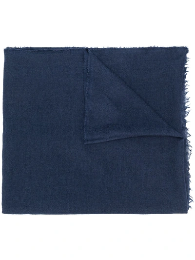 Shop Rick Owens Knitted Scarf In Blue