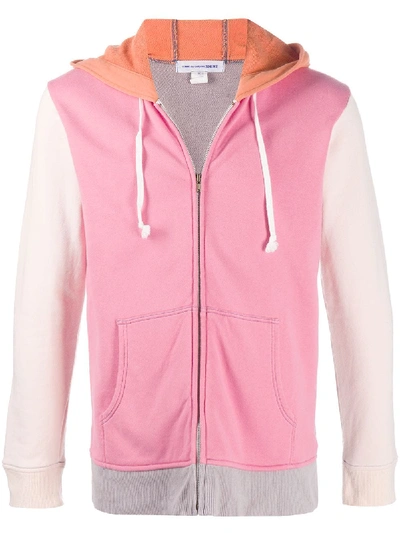 Shop Comme Des Garçons Shirt Colour-block Hoodie In Pink