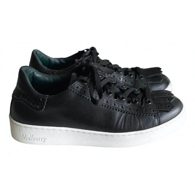 Pre-owned Mulberry Black Leather Trainers