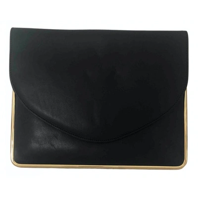 Pre-owned Carven Leather Clutch Bag In Black