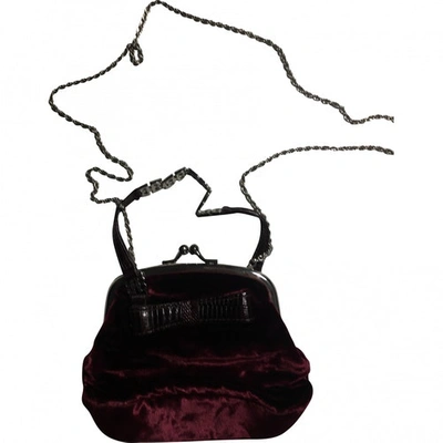 Pre-owned Hugo Boss Burgundy Velvet Handbag