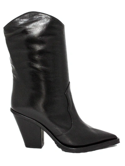 Shop Aldo Castagna Black Leather Cecilia Boots In Nero