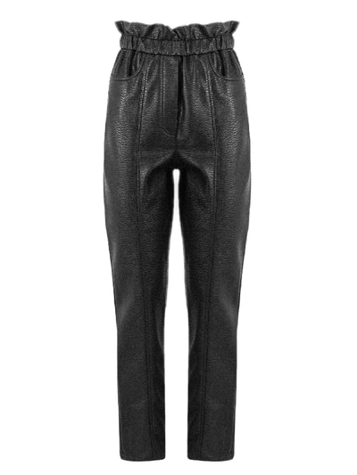 Shop Philosophy Di Lorenzo Serafini Black Trousers In Faux Leather In Nero