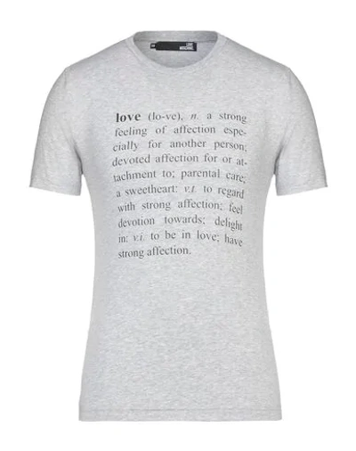 Shop Love Moschino T-shirts In Grey