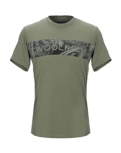 Shop Woolrich T-shirts In Military Green
