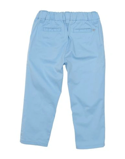 Shop Armani Junior Pants In Sky Blue