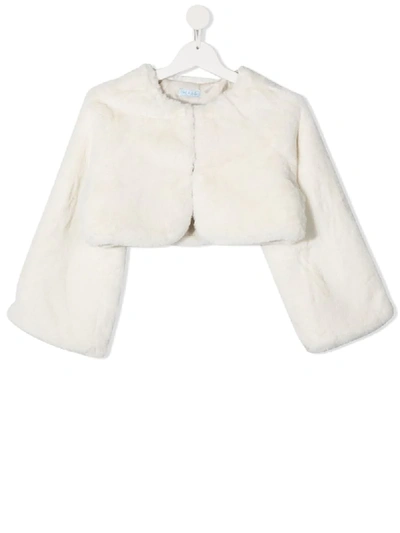 Shop Abel & Lula Faux Fur Cropped Jacket In White