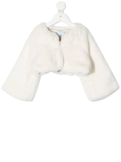 Shop Abel & Lula Faux Fur Cropped Jacket In White