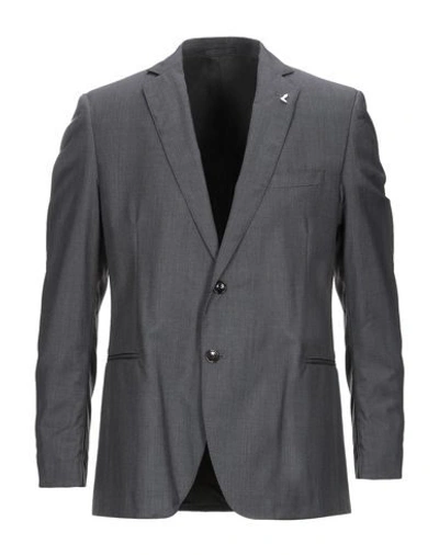 Shop Trussardi Man Blazer Lead Size 48 Virgin Wool In Grey