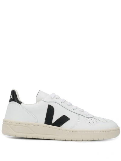 Shop Veja V-10 Low-top Sneakers In White