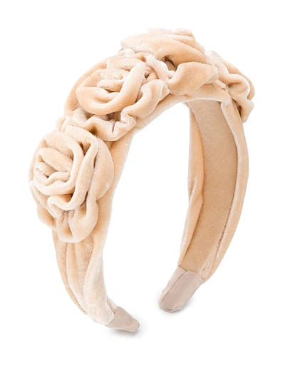 Shop Abel & Lula Floral Detail Hairband In Neutrals