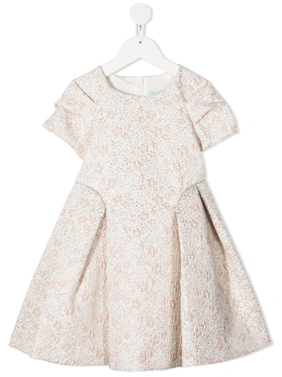 Shop Abel & Lula Pleated Embroidered Floral Dress In Pink