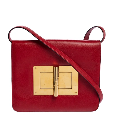 Pre-owned Tom Ford Red Leather Large Natalia Shoulder Bag