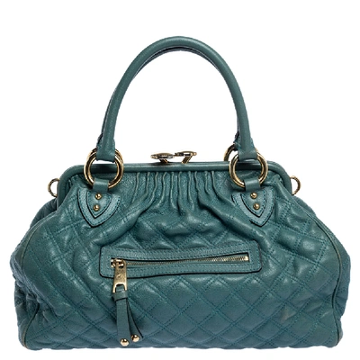 Pre-owned Marc Jacobs Pale Green Quilted Leather Stam Shoulder Bag