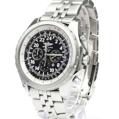 Pre-owned Breitling Black Stainless Steel Bentley Le Mans Limited Edition Automatic A22362 Men's Wristwatch 49 Mm