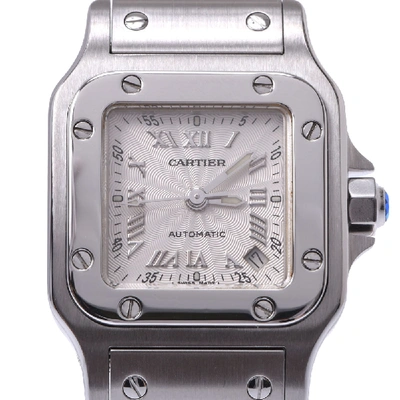 Pre-owned Cartier Silver Stainless Steel Santos Galbee W20044d6 Women's Wristwatch 24 Mm