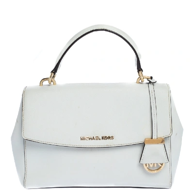 Pre-owned Michael Kors White Leather Small Ava Top Handle Bags
