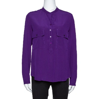 Pre-owned Stella Mccartney Purple Silk Estelle Blouse Xs