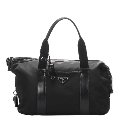 Pre-owned Prada Black Tessuto Nylon Duffel Bag