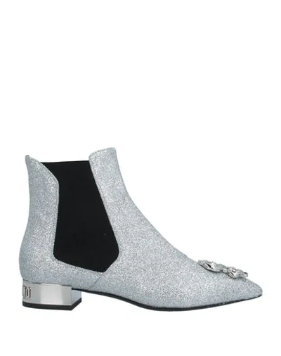 Shop Moschino Ankle Boot In Silver