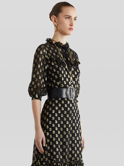 Shop Etro Fil Coupé Georgette Dress In Black