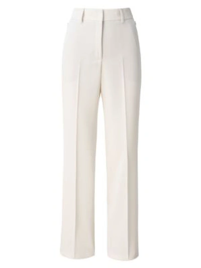 Shop Akris Flore Wool Pants In Le Blanc