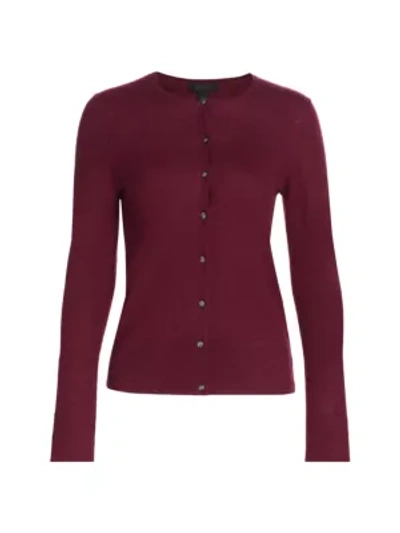 Shop Saks Fifth Avenue Button-front Cashmere Cardigan Sweater In Deep Merlot