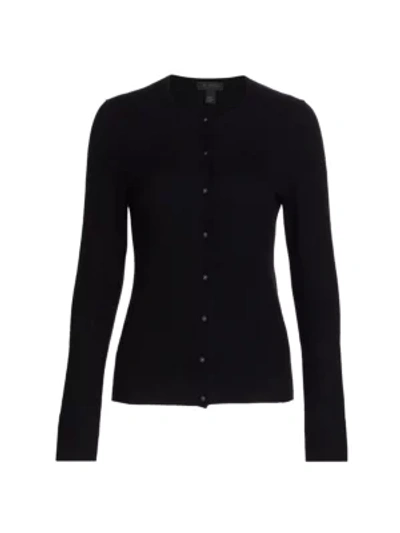 Shop Saks Fifth Avenue Women's Button-front Cashmere Cardigan Sweater In Ebony
