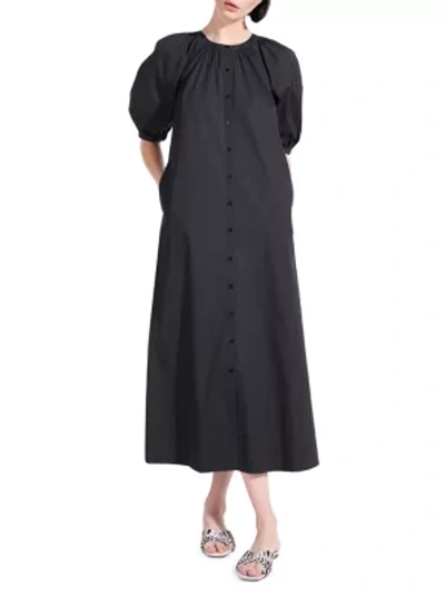 Shop Staud Women's Vincent Maxi Shirtdress In Black